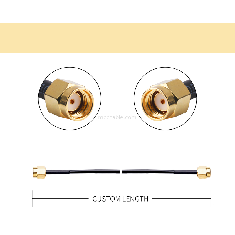 Connecteur RF 50 ohm Impédance Lmr100 RF câble coaxial Noir câble LCD lvds câble samtec câble haute vitesse