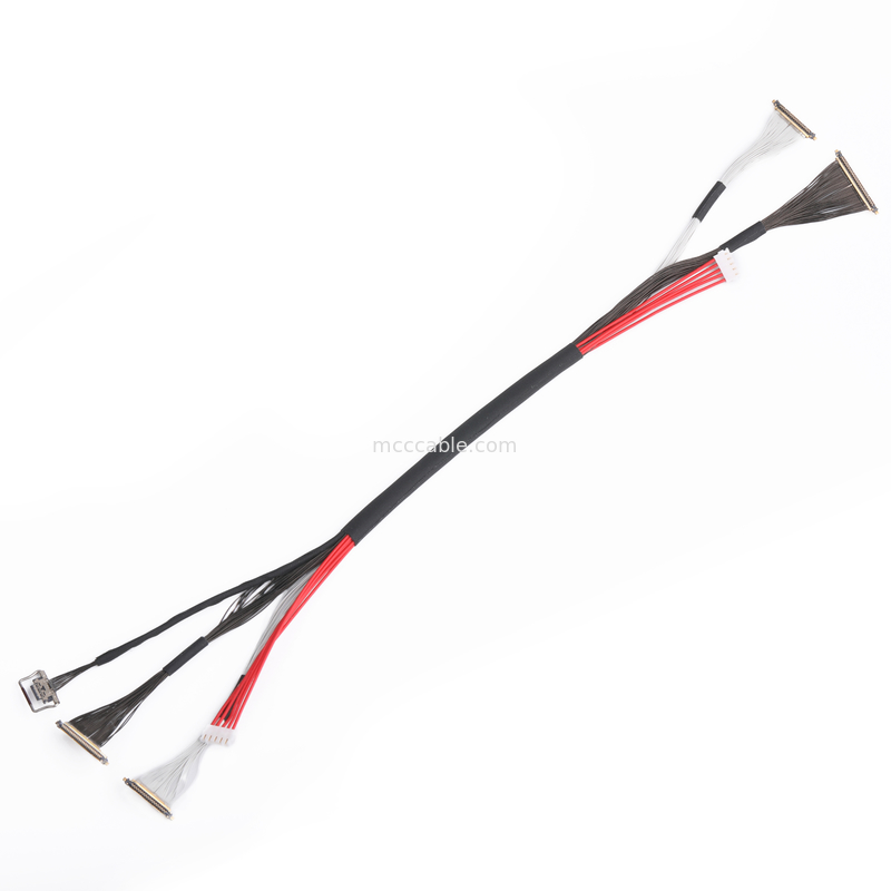 20531 50P câble micro coaxiale à accouplement vertical 20531-050t-02 connecteur à angle droit de 0,25 mm