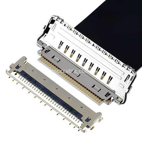 Micro câble coaxial 20862-040T-01 40P Connecteur de prise FPC de type accouplement horizontal Entièrement blindé avec mise à la terre à plusieurs points