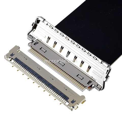 Direction d'accouplement Horizontale 20856-050T-01 FFC câble coaxial 50P 0,4 mm d'envergure personnalisé OEM / ODM
