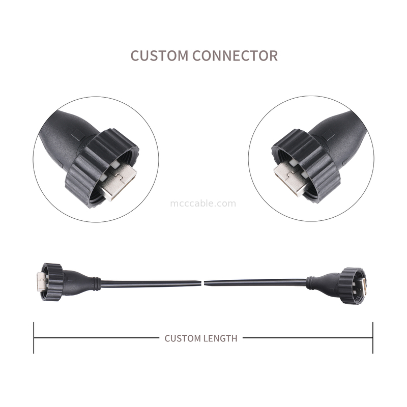 Type type A À USB2.0 masculin masculin de type d'USB2.0 A un câble de connecteur industriel