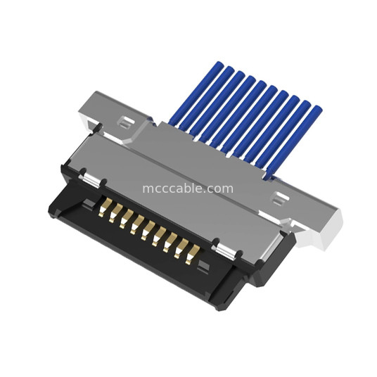 Assemblée micro 20345-010T-32R de câble coaxial de liaison de 10pin Lvds 0,4 millimètres de type de accouplement horizontal connecteur micro-coaxial de lancement