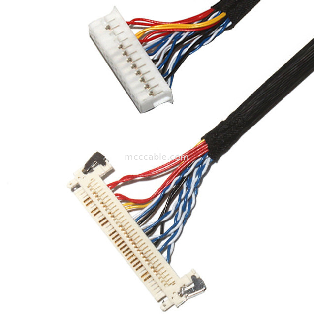 Personnaliser la longueur de l'assemblage de câble Lvds de hauteur de 2,0 mm 30 broches  DF11-24DS-2C à FI-X3OHL OEM / ODM