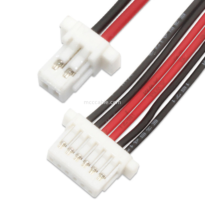 L'expédition de câble de Jst et la manipulation de 1,0 à 6Pin SH1.0 CÂBLENT le connecteur de 500MM Jst au harnais fait sur commande de fil bidon par 3mm