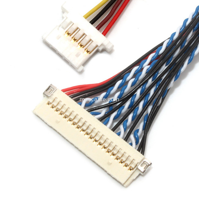 Lancement Df19 de contact du câble équipé de Pin LVDS de  30 1.0mm 1.25mm à Df14