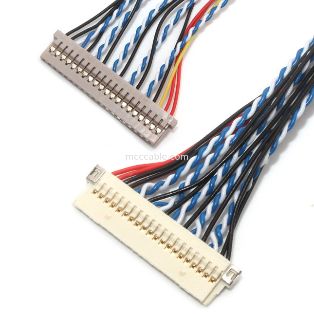 Lancement Df19 de contact du câble équipé de Pin LVDS de  30 1.0mm 1.25mm à Df14