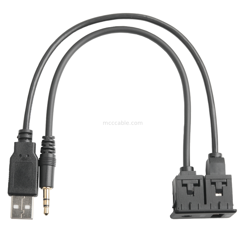 Stéréo masculin AUX. de Jack 3.5mm de câble d'extension d'ISOBUS pour le câble de prise d'O Jack USB