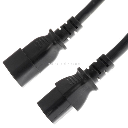 C13 à C14 10a 250v câble d'alimentation 18 Awg C14 Mates avec une sortie de C13