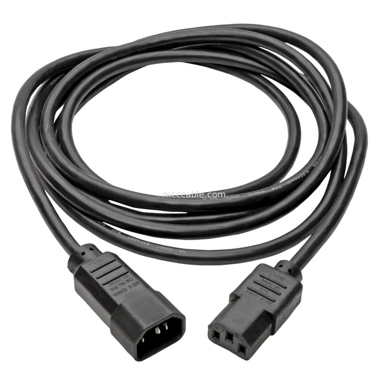 C13 à C14 10a 250v câble d'alimentation 18 Awg C14 Mates avec une sortie de C13