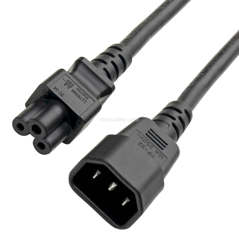 Adaptateur de connecteur C14 à C5 câble d'adaptateur d'alimentation 7a 250v 18 Awg
