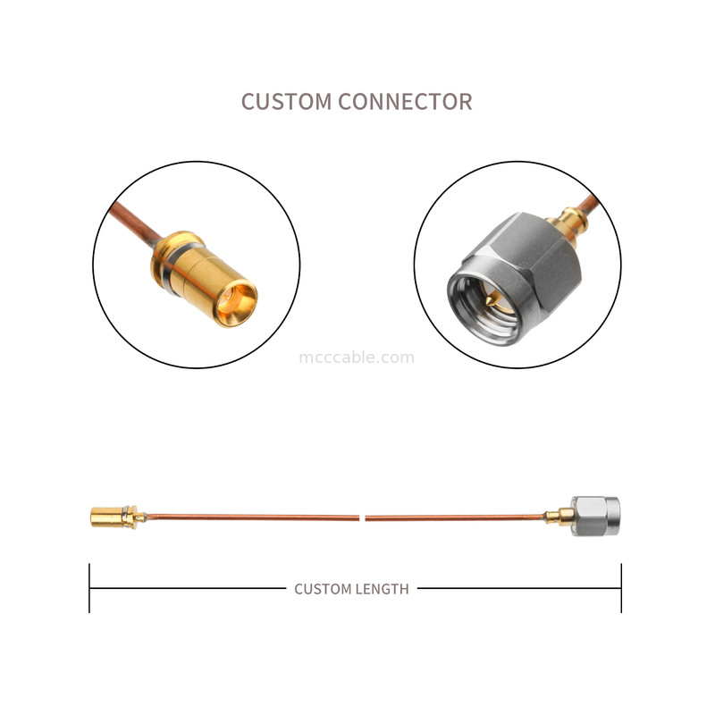 Le câble coaxial semi-rigide de Rohs Vita 67 Smpm à prise droite vers Sma Male à prise droite Sro47