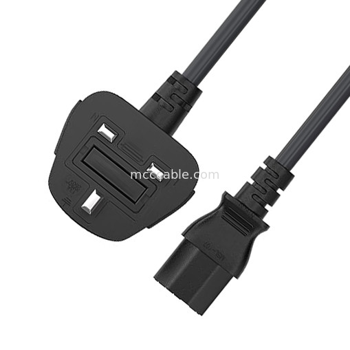 C13 vers le Royaume-Uni Corde d'alimentation Bs1363 18awg 250v Longueur Adapté à la plupart des ordinateurs, imprimantes et autres appareils