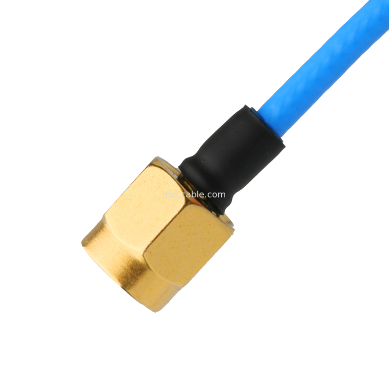 Connecteur RF Assemblages de câbles coaxiaux bas PIM TFT-5G-402 flexible double blindé avec veste FEP bleue