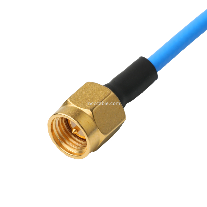Connecteur RF Assemblages de câbles coaxiaux bas PIM TFT-5G-402 flexible double blindé avec veste FEP bleue