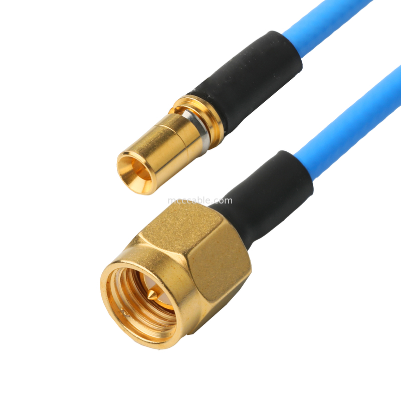 Connecteur RF Assemblages de câbles coaxiaux bas PIM TFT-5G-402 flexible double blindé avec veste FEP bleue