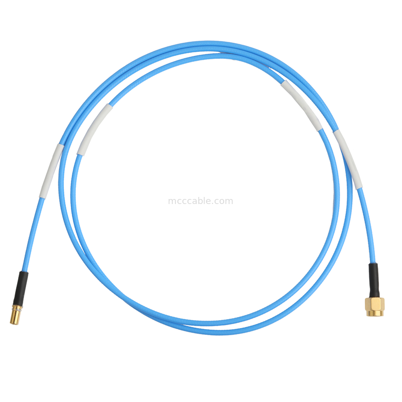 Connecteur RF Assemblages de câbles coaxiaux bas PIM TFT-5G-402 flexible double blindé avec veste FEP bleue