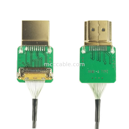 Adaptateur de connecteur 20525-020E-02 pour le type de câble HDMI Adaptateur de câble HDMI Tête droite HDMI-A pas de 0,4 mm