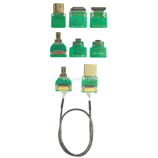 MIPI Adaptateur de connecteur ROHS Adaptateur HDMI-D Micro-tête de coude HDMI-D à 20454-220-02 20455 20453