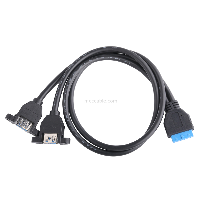 USB 3.0 Panneau mère avant 19/20 câble à broche à connecteur d'extension de l'adaptateur de séparateur USB