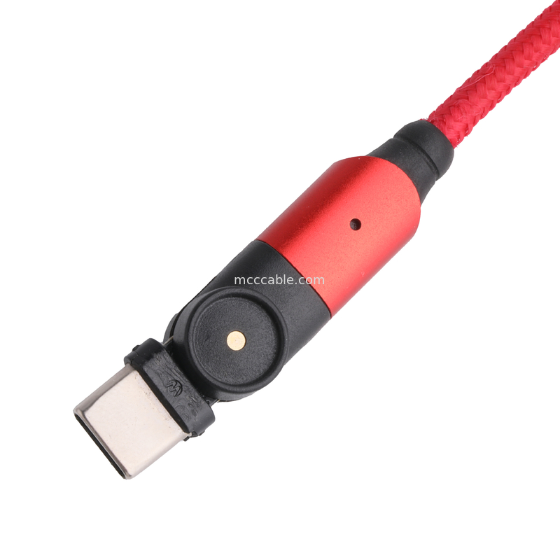 180 degrés de rotation USB 3.0 de type A à type C câble de 1,5 m charge de coque en aluminium