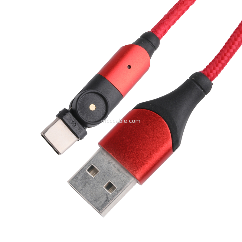 180 degrés de rotation USB 3.0 de type A à type C câble de 1,5 m charge de coque en aluminium