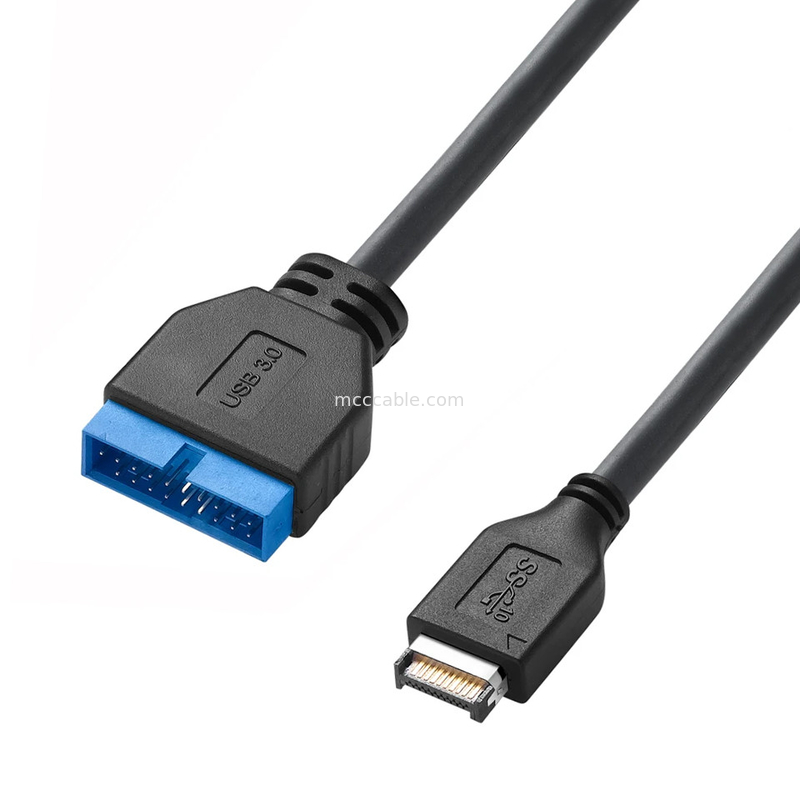 Cable d'alimentation de carte mère d'ordinateur USB 3.1 type E mâle à IDC20P mâle câble d'adaptateur câble d'extension de 20 broches
