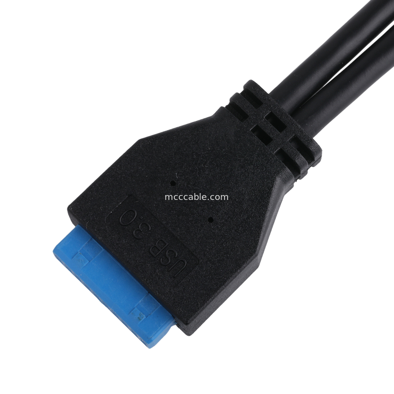 Cable d'alimentation de carte mère d'ordinateur USB 3.1 type E mâle à IDC20P mâle câble d'adaptateur câble d'extension de 20 broches