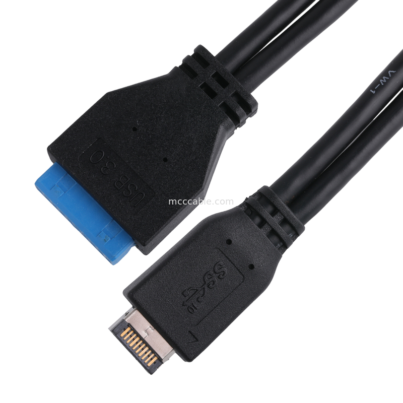 Cable d'alimentation de carte mère d'ordinateur USB 3.1 type E mâle à IDC20P mâle câble d'adaptateur câble d'extension de 20 broches