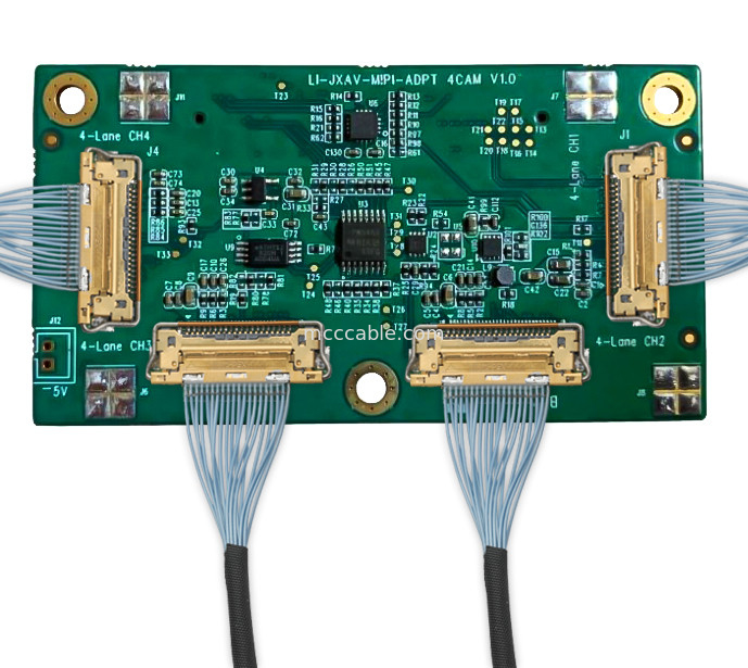 Caméras industrielles Les cartes de drones LI-IMX290-MIPI 20525-030E-02 Assemblage de connecteur coaxial micro 20 Gbps / voie