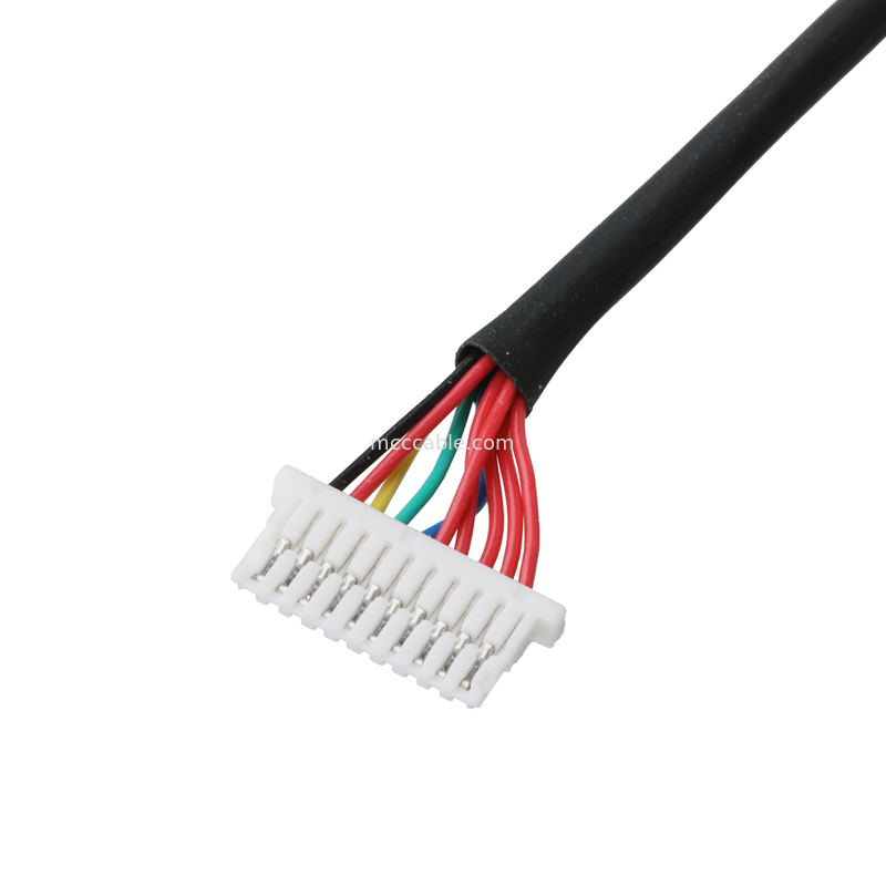 Cable à lvds 10P JST SHLP-10V-S-B à harnais semi-dépouillés assemblages de câbles coaxial personnalisés Harnais de fil automobile