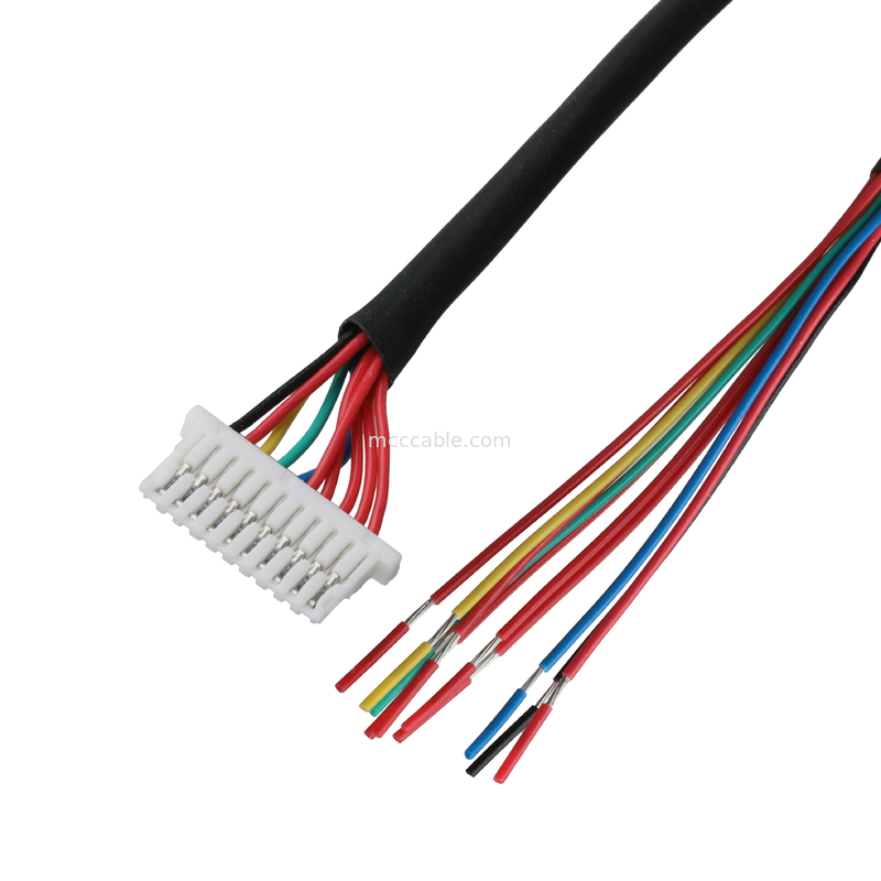 Cable à lvds 10P JST SHLP-10V-S-B à harnais semi-dépouillés assemblages de câbles coaxial personnalisés Harnais de fil automobile
