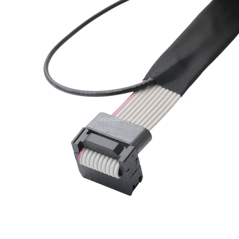 IDC FC-10P et TER M4 hauteur 1,27 mm Connecteur de câble de terre avec fil d'anneau UL2651 28AWG câble OEM / ODM