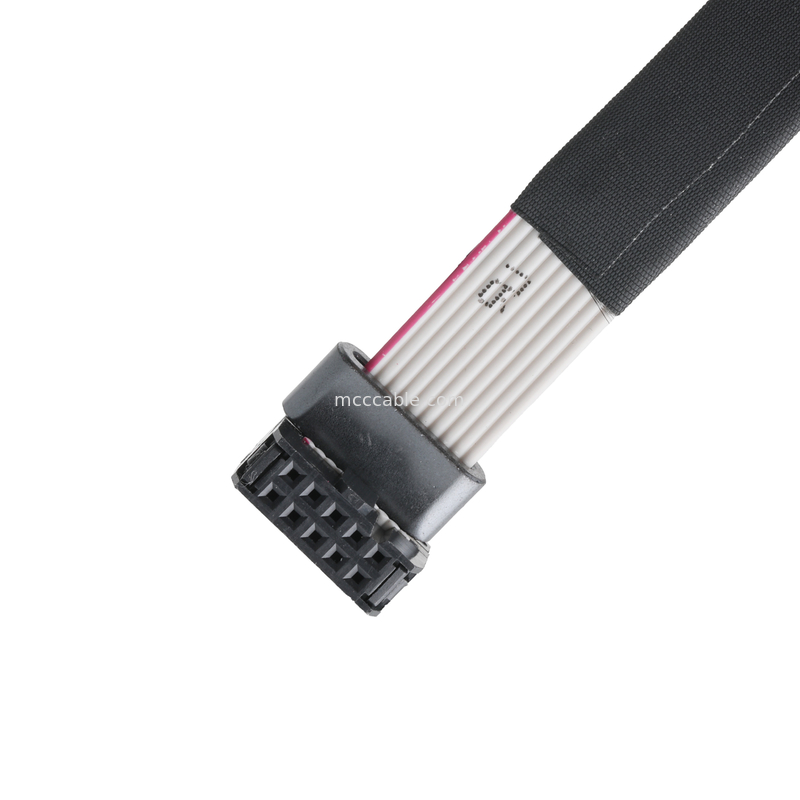 IDC FC-10P et TER M4 hauteur 1,27 mm Connecteur de câble de terre avec fil d'anneau UL2651 28AWG câble OEM / ODM