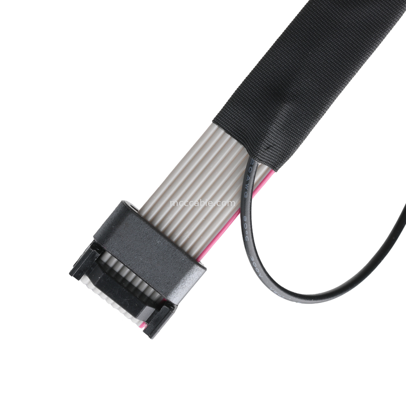 IDC FC-10P et TER M4 hauteur 1,27 mm Connecteur de câble de terre avec fil d'anneau UL2651 28AWG câble OEM / ODM