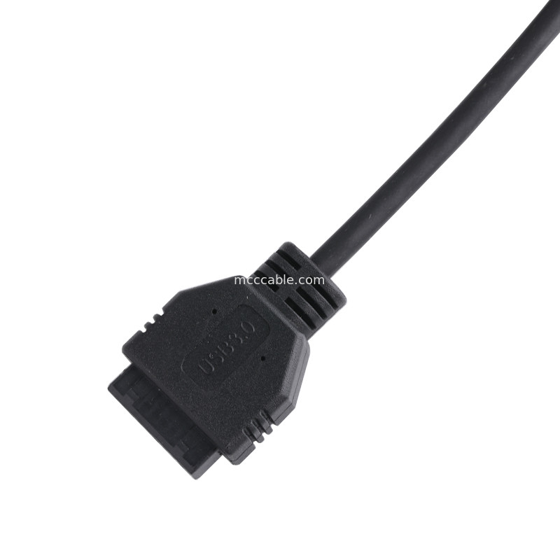 20P USB 3.0 féminin de type C à câble d'adaptateur IDC Résistant interne Fil PVC noir OEM ODM