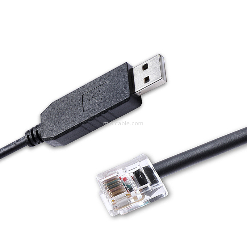 USB-A à RS232 RJ12 câble série 6P6C Compatible avec la ligne de débogage de la configuration de communication RS232