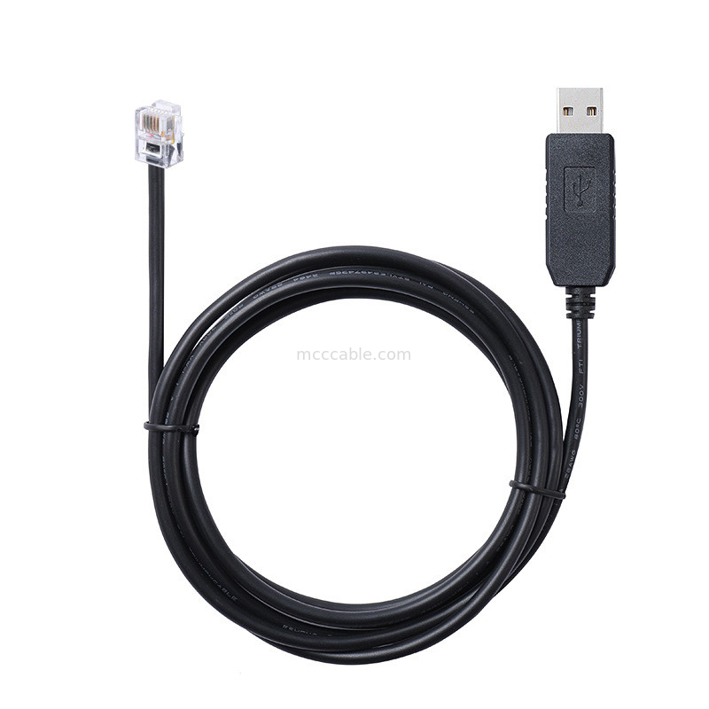 USB-A à RS232 RJ12 câble série 6P6C Compatible avec la ligne de débogage de la configuration de communication RS232