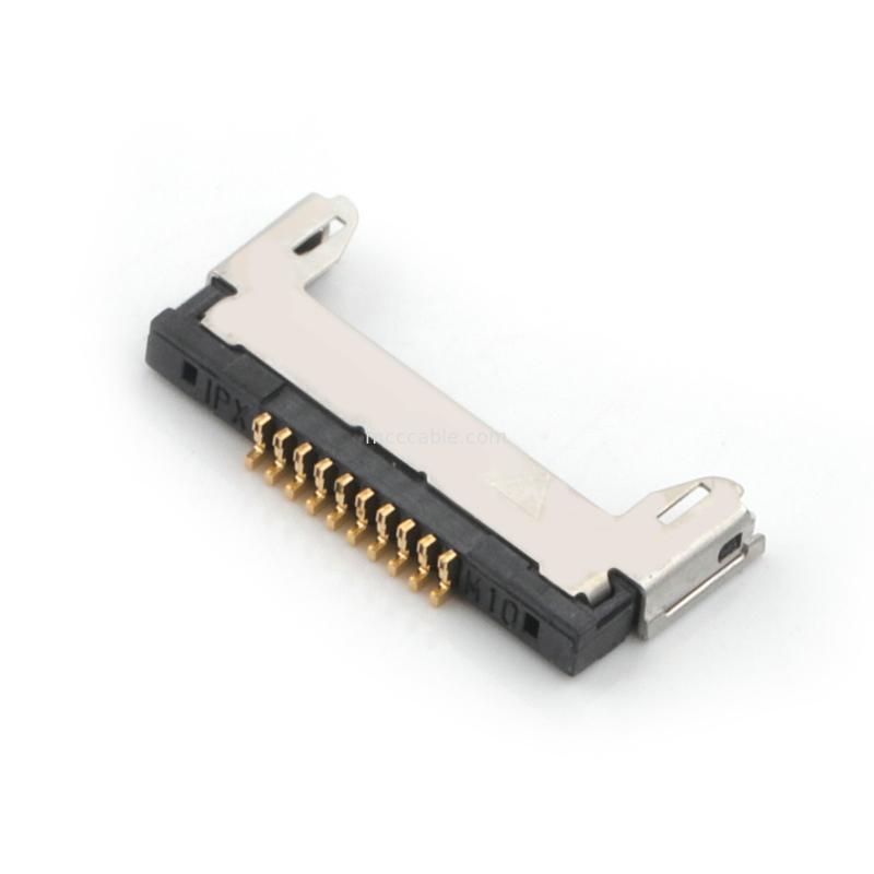 Assemblée micro 20345-010T-32R de câble coaxial de liaison de 10pin Lvds 0,4 millimètres de type de accouplement horizontal connecteur micro-coaxial de lancement