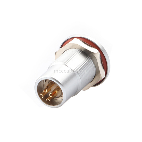 Connecteur circulaire étanche à l'eau série B Z7 4P Femme Socket étanche à l'eau scellée sous vide, écrous de prise fixe IP68 fixe