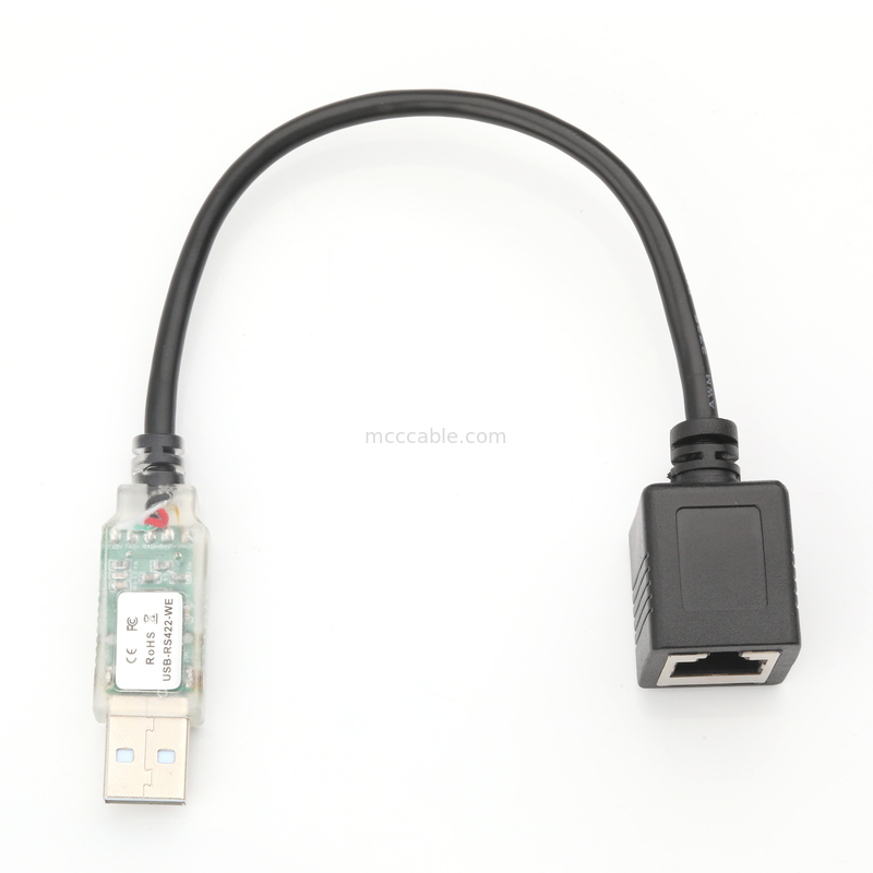 Adaptateurs de câbles personnalisés industriels USB-A RJ422 à port de réseau RS232 câble de débogage d'ingénierie réseau