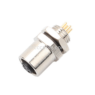 M5 Code-A Connecteur féminin 4Pin Panneau Flange PCB Socket IP67 Interface circulaire de type A