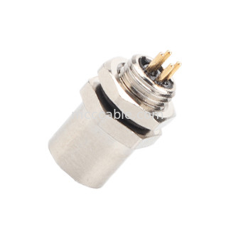 M5 Code-A Connecteur féminin 4Pin Panneau Flange PCB Socket IP67 Interface circulaire de type A