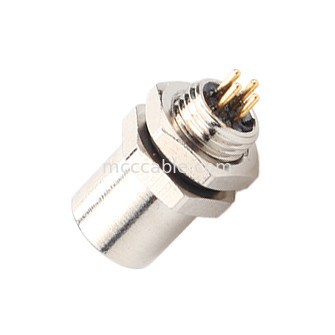 M5 Code-A Connecteur féminin 4Pin Panneau Flange PCB Socket IP67 Interface circulaire de type A