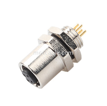 M5 Code-A Connecteur féminin 4Pin Panneau Flange PCB Socket IP67 Interface circulaire de type A