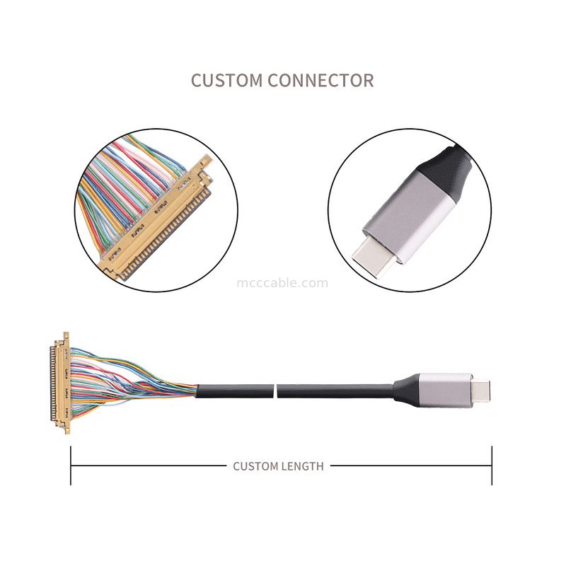 Type C USB 3.0 à 20453-230T-03 câbles fabriqués pour mesurer le connecteur coaxial à micro-USB