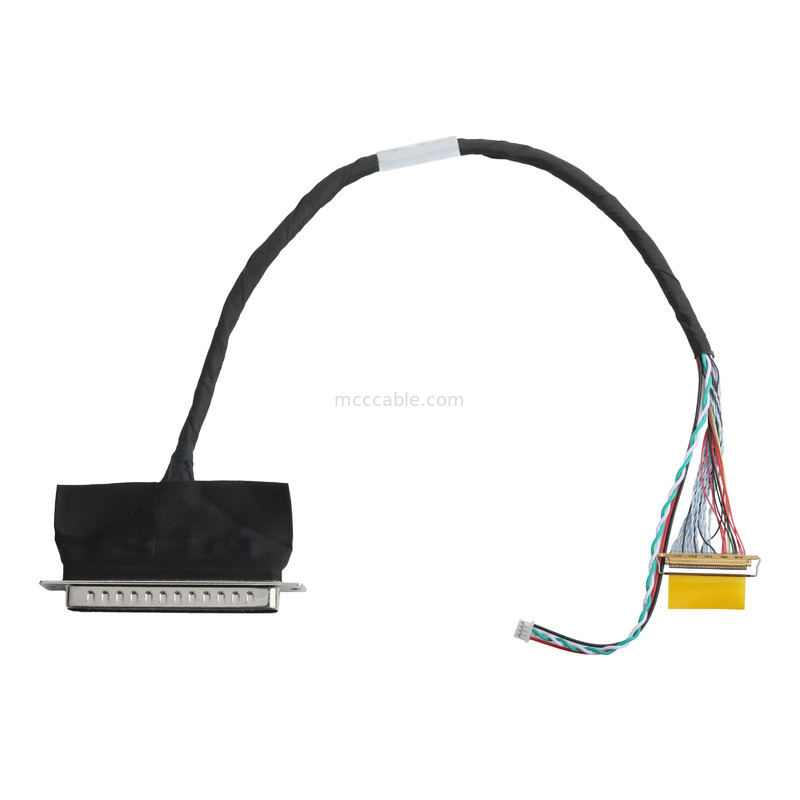 Assemblage de câbles LVDS D-SUB mâle à molex 51021-0400 et 20453-240T-01 connecteur de fil OEM / ODM