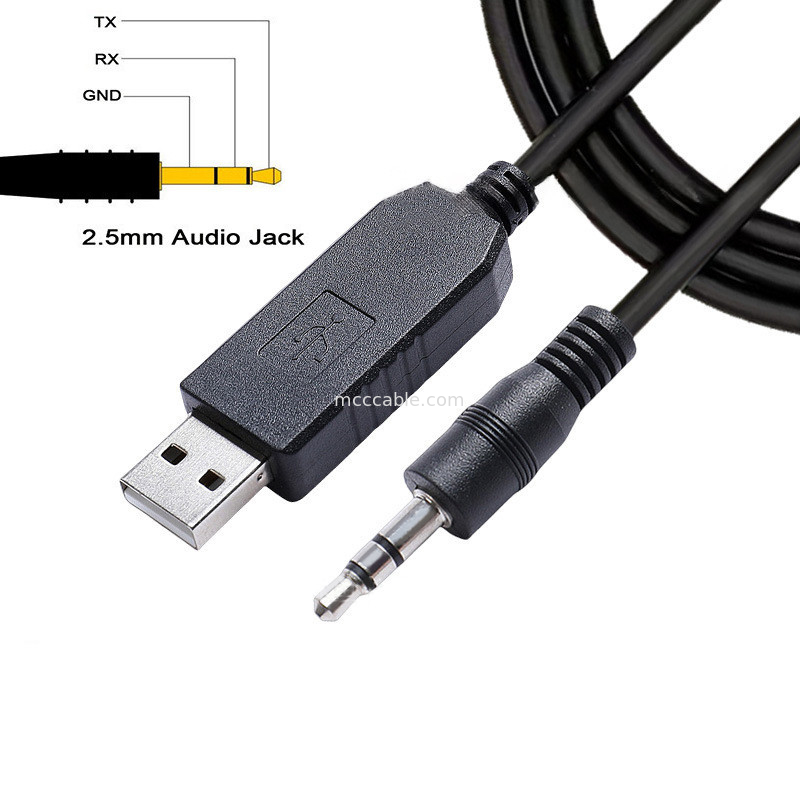 FTDI Chip TTL-232R-3V3-AJ USB vers TTL câble série 3,5 mm 2,5 mm jack audio spécifications harnais personnalisé
