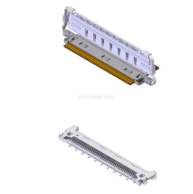 Direction d'accouplement Horizontale 20856-050T-01 FFC câble coaxial 50P 0,4 mm d'envergure personnalisé OEM / ODM