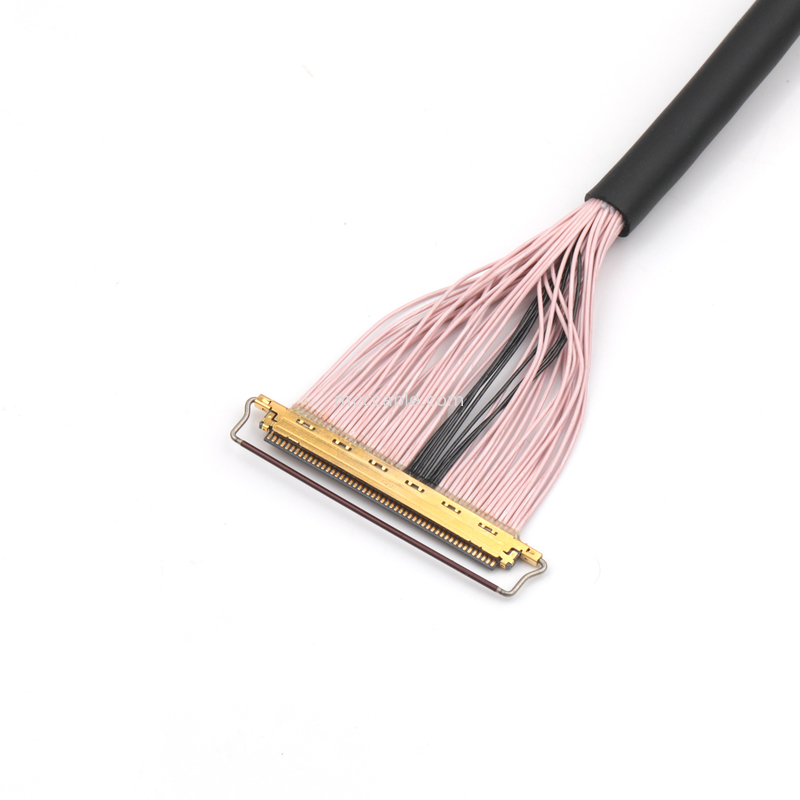 Cable micro-coaxial à 50 broches, de 0,4 mm de hauteur, protégé, pour la transmission de données à grande vitesse