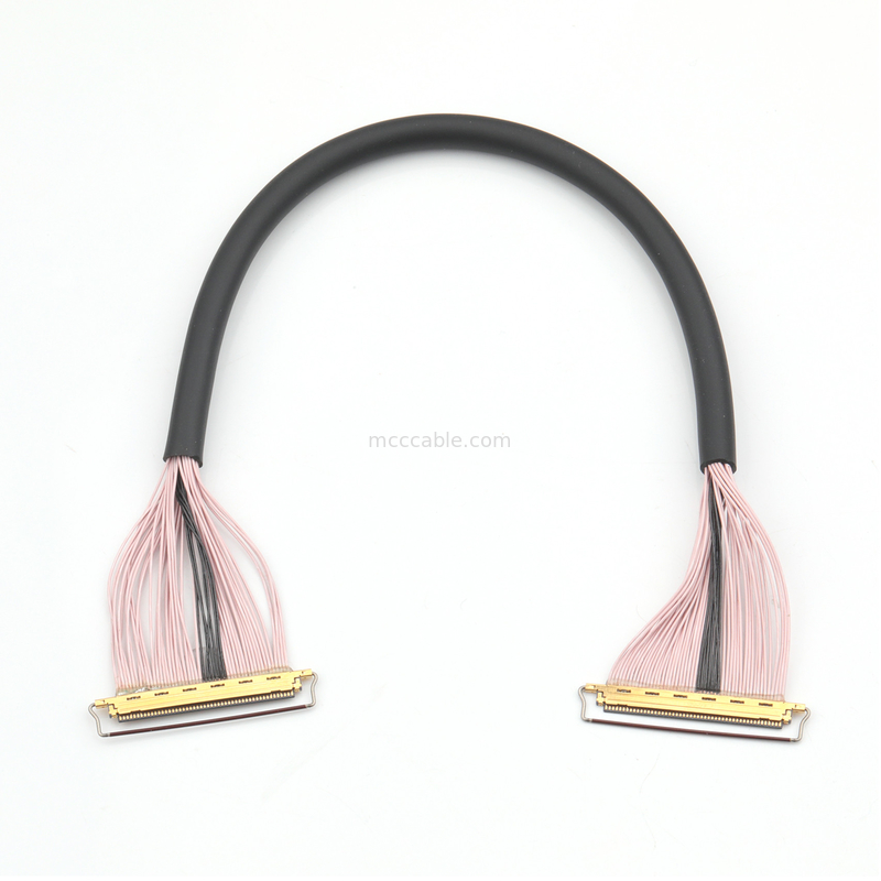 Cable micro-coaxial à 50 broches, de 0,4 mm de hauteur, protégé, pour la transmission de données à grande vitesse